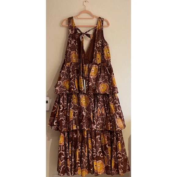 Anthropologie Atsu V-Neck Floral Tiered Maxi Dress NWT SZ 1X - Picture 10 of 16